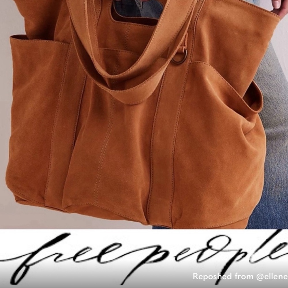 Free People Caramel Suede Tote